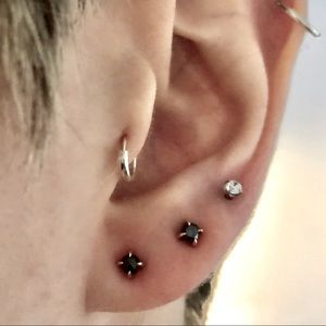 CATBIRD NYC Black Diamond Maleficent Studs (PAIR)